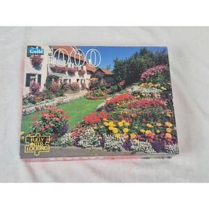 Guild Jigsaw Puzzle 1000 Piece Multicolor Garden Scene Landscape Vintage Good